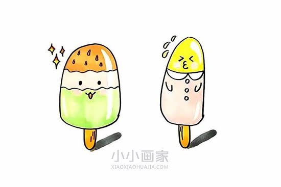 绘本故事夏天卡通雪糕简笔画画法图片步骤