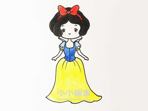 彩色白雪公主简笔画画法图片步骤步骤1