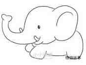 绘本故事奔跑的卡通大象简笔画画法图片步骤