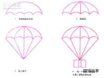 彩色降落伞简笔画画法图片步骤步骤2