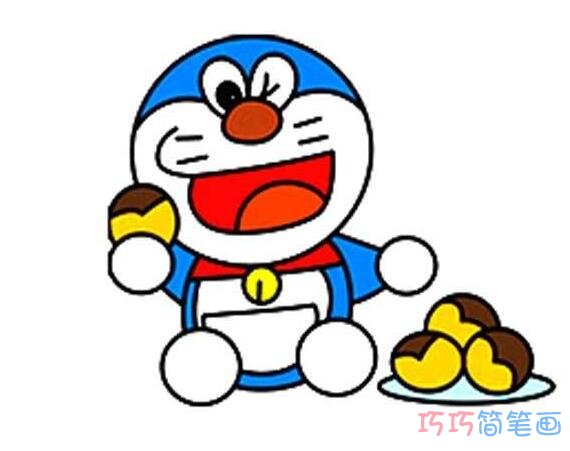 卡通叮当猫怎么画填色_哆啦a梦简笔画图片步骤1