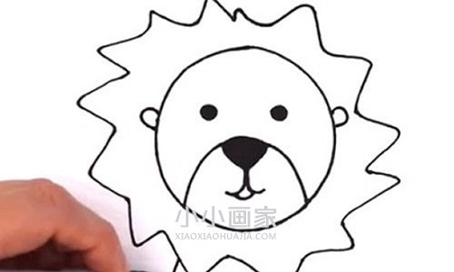 彩色小狮子简笔画画法图片步骤步骤4