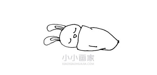 睡在月亮上的兔子简笔画画法图片步骤步骤5