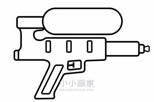 彩色玩具水枪简笔画画法图片步骤步骤6