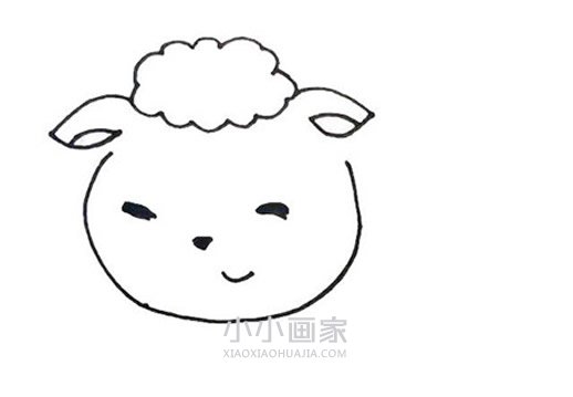 卡通小绵羊简笔画画法图片步骤步骤3
