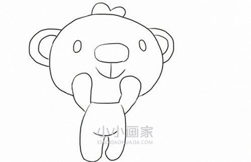快乐小熊简笔画画法图片步骤步骤6