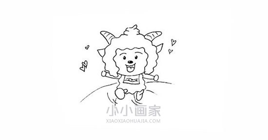走路的懒羊羊简笔画画法图片步骤步骤7