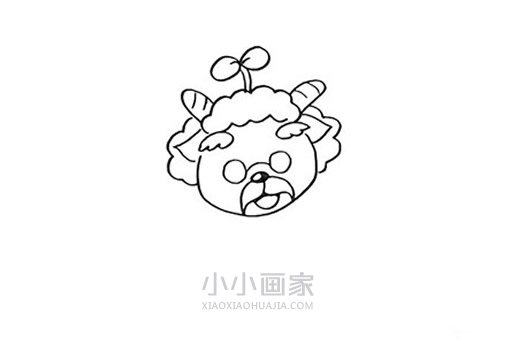彩色慢羊羊简笔画画法图片步骤步骤5