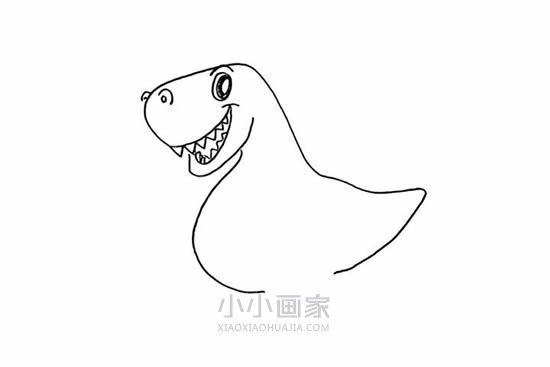 可爱霸王龙简笔画画法图片步骤步骤5