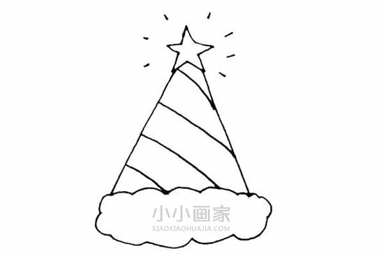 漂亮圣诞帽简笔画画法图片步骤步骤6