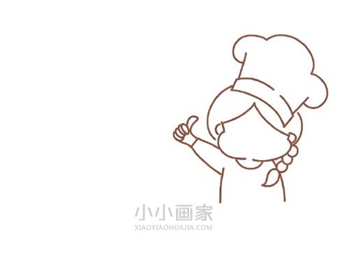 可爱的女厨师简笔画画法图片步骤步骤7