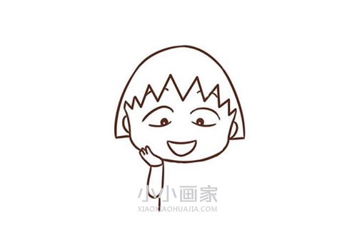 惊喜表情樱桃小丸子简笔画画法图片步骤步骤5