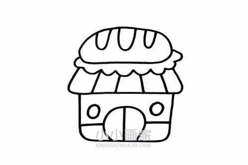 可爱面包店简笔画画法图片步骤步骤3