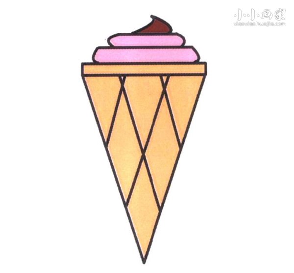 简单冰激凌简笔画画法图片步骤步骤1