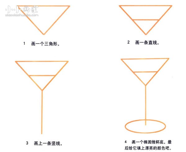 绘本故事高脚酒杯简笔画画法图片步骤