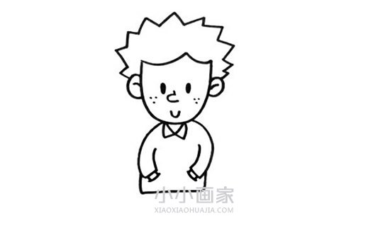 外国小男孩简笔画画法图片步骤步骤3