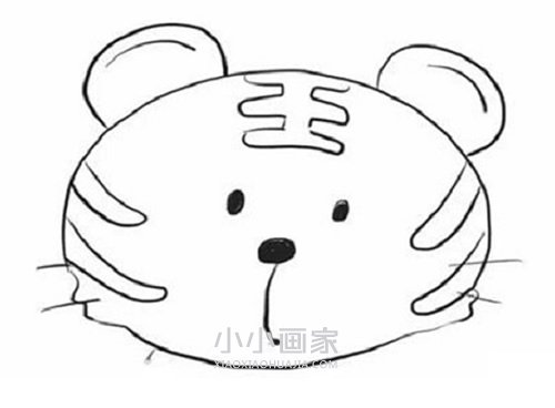 可爱小老虎简笔画画法图片步骤步骤4