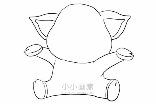 开心小猪简笔画画法图片步骤步骤5