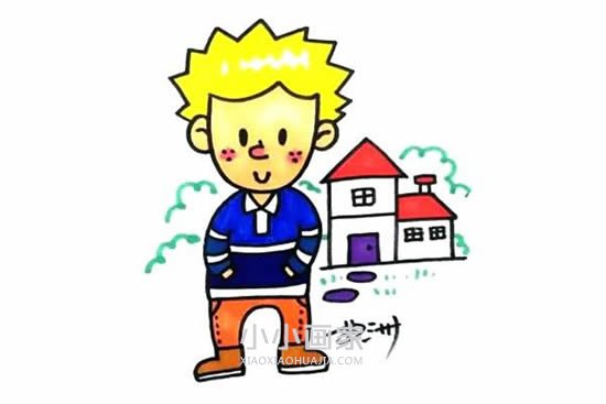 外国小男孩简笔画画法图片步骤步骤1