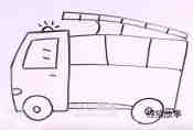 绘本故事行驶的消防车简笔画画法图片步骤
