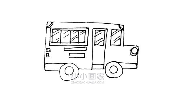 简单校车简笔画画法图片步骤步骤7