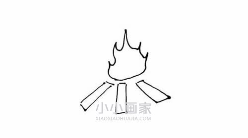 篝火简笔画画法图片步骤步骤4