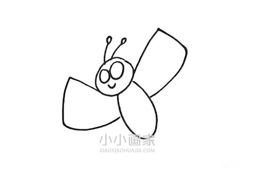 春天花蝴蝶简笔画画法图片步骤步骤3