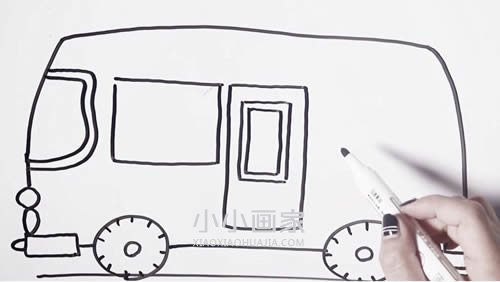 小型公交车简笔画画法图片步骤步骤5