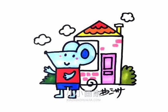 老鼠和它的家简笔画画法图片步骤步骤1