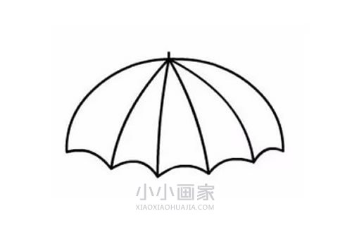 彩色小雨伞简笔画画法图片步骤步骤3