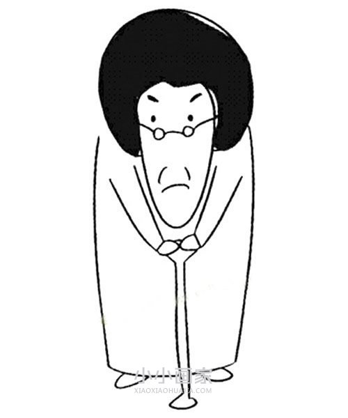 各种样子奶奶简笔画画法图片步骤步骤6