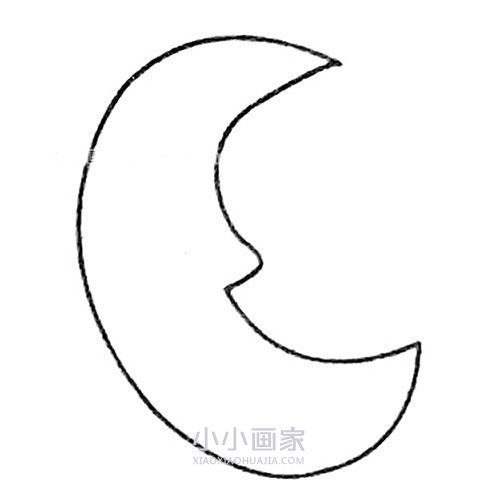 简单卡通月亮简笔画画法图片步骤步骤2