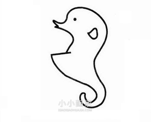 海马爸爸和小海马简笔画画法图片步骤步骤2