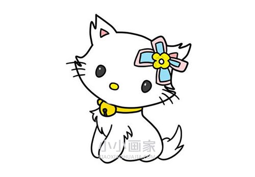 绘本故事超萌小白猫简笔画画法图片步骤