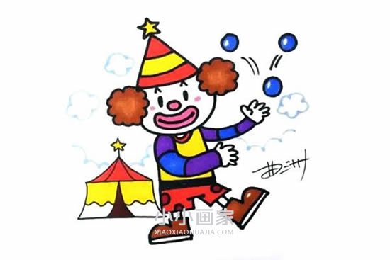马戏团小丑简笔画画法图片步骤步骤1