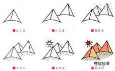 绘本故事金字塔群简笔画画法图片步骤