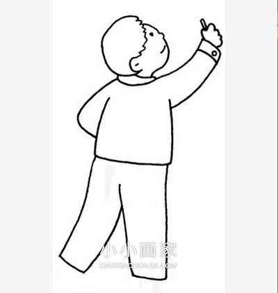 拿粉笔上课的老师简笔画画法图片步骤步骤7