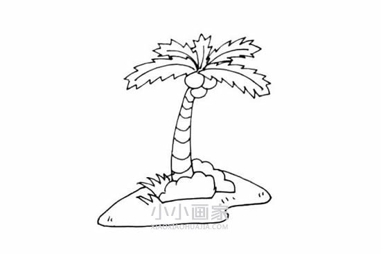 岛上的椰子树简笔画画法图片步骤步骤7