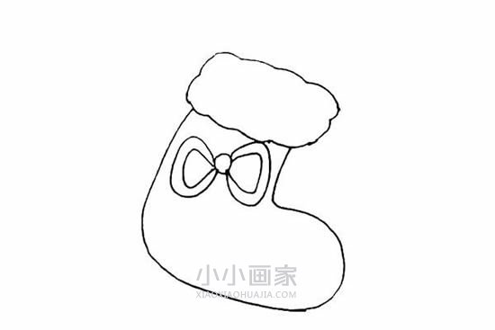 漂亮圣诞袜简笔画画法图片步骤步骤4
