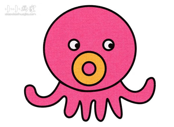 卡通小章鱼简笔画画法图片步骤步骤1