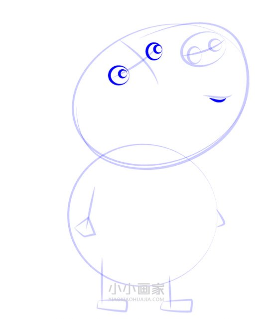 小猪佩奇小马皮特简笔画画法图片步骤步骤5