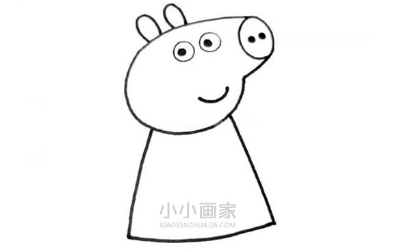 拿气球的小猪佩奇简笔画画法图片步骤步骤4