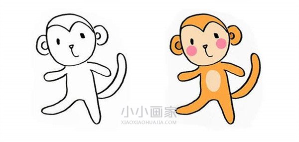 绘本故事超萌小猴子简笔画画法图片步骤