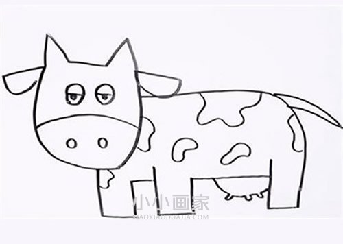 绘本故事逗趣奶牛简笔画画法图片步骤