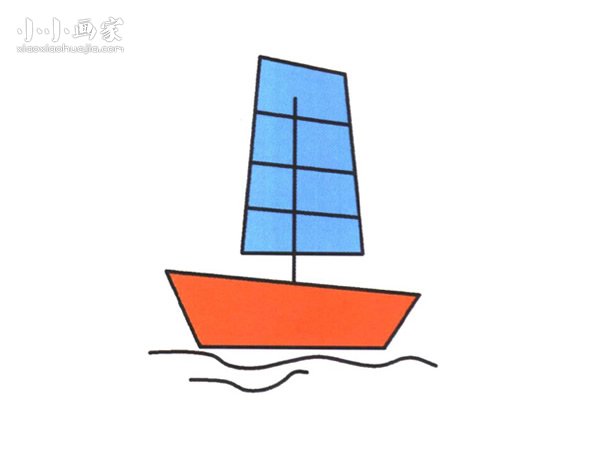 航行帆船简笔画画法图片步骤步骤1