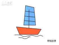 航行帆船简笔画画法图片步骤步骤1
