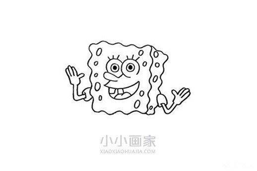 彩色海绵宝宝简笔画画法图片步骤步骤5