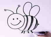 采蜜的蜜蜂简笔画画法图片步骤步骤6