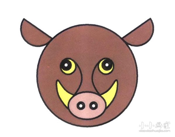 野猪简笔画画法图片步骤步骤1