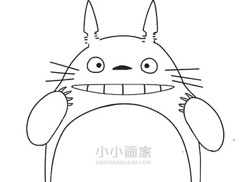可爱龙猫简笔画画法图片步骤步骤6